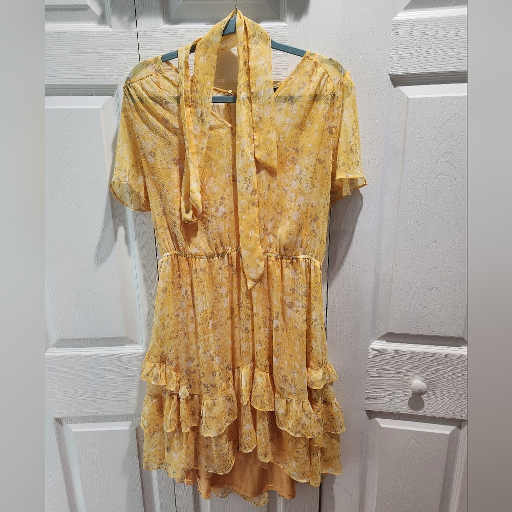 Simply Vera Vera Wang Large Yellow High Low Dress